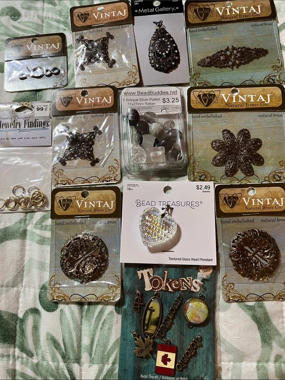 Vintaj Natural Brass & Mixed Jewelry Findings Lot - Bronze Tones